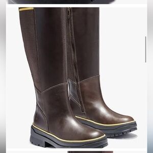 Worn Once Timberland Malynn Waterproof Tall Riding Boot Brown Full Grain Leather